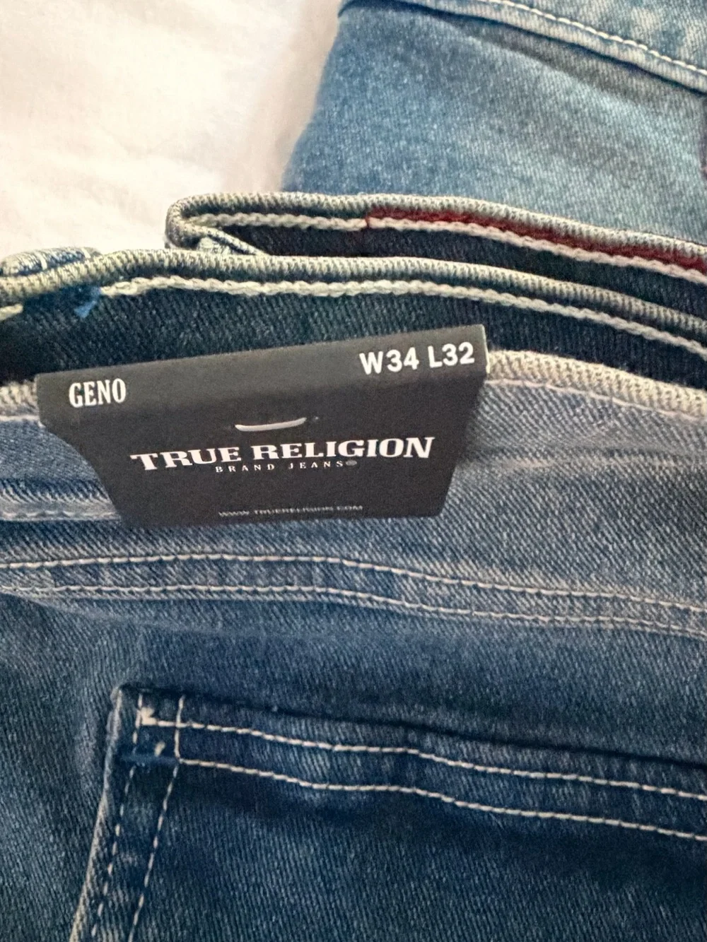 True Religion Men’s Slim Fit Blue Denim Jeans Medium Wash Cotton NWT 34/32
